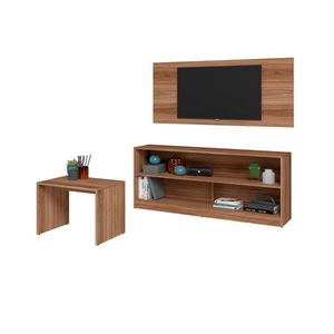 Set Para Sala Génova: Panel + Mueble TV 32" + Mesa De Centro Castaño - Colsein