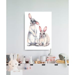 Cuadro Decorativo Infantil De Conejos L - Adazio