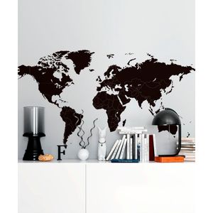 Vinilo Mapamundi Minimalista Con Fronteras S - Adazio