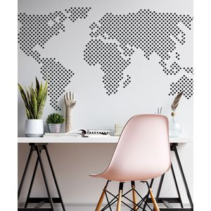 Vinilo De Mapamundi Minimalista En Puntos - Adazio