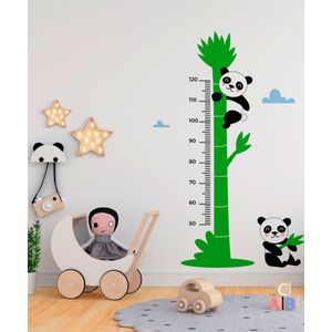 Vinilo Medidor Infantil Con Bambú Y Pandas - Adazio