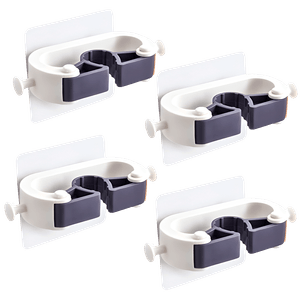 Set X4 Portaescoba Plastico Blanco