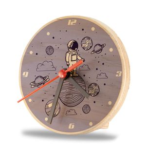 Reloj De Mesa Astronauta Morado 12 x 12 cm - Gama Digital