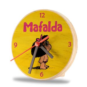 Reloj De Mesa Mafalda Amarillo 12 x 12 cm - Gama Digital