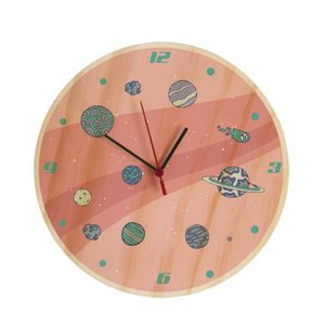 Reloj De Pared Planetas En Rosa - Gama Digital