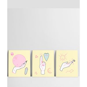 Set x 3 Cuadros Manos Del Espacio - Gama Digital