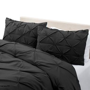 Duvet Pinch + Plumon + Fundas +  Cojin Cuadrado Negro King