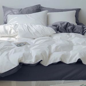 Duvet Bicolor Gris Blanco Queen