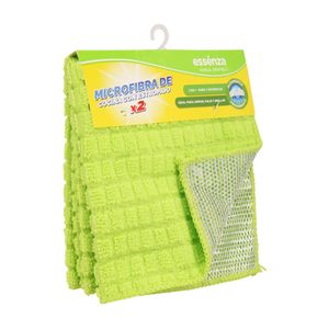Microfibra Cocina Essenza con Estropajo X2 Und Verde
