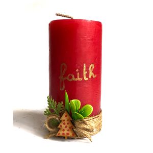 Vela cilíndrica roja faith - Egg-Productos De Paz