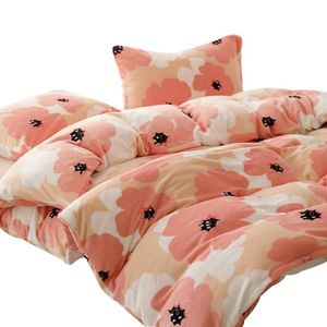 Funda Duvet Digital De Franela Con Estampado Flores Rosas Doble