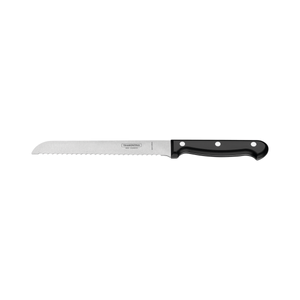 Cuchillo para Pan Tramontina Ultracorte con Lámina en Acero Inoxidable y Mango de Polipropileno Negro 7"