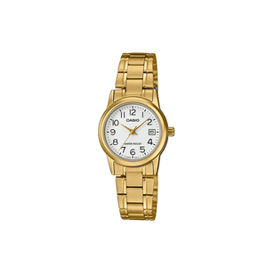 Reloj Casio Para Mujer Acero Dorado Original Ltp-v002g-7budf