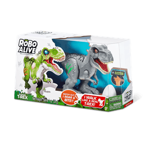 Figura Atacando T-Rex - Gris - Robo Alive