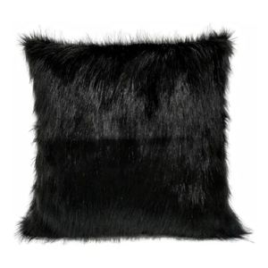 Cojín Peluche Decorativo Negro-BANZAY