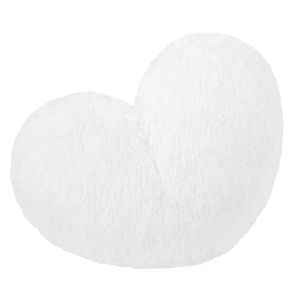 Cojín Decorativo Peludo Corazón Blanco-BANZAY