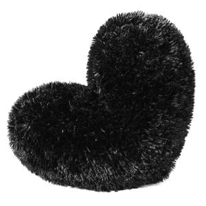 Cojín Decorativo Peludo Corazón Negro-BANZAY