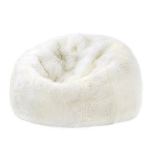 Puff Pera Gigante Peludo Peluche Blanco 110-BANZAY