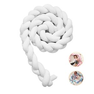Cojin Protector para Cuna Trenza 2 metros Blanco-BANZAY