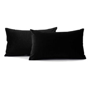 Kit x2 Funda para Cojin Almohada Tela 70x50 Negro-BANZAY