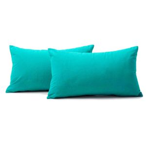 Kit x2 Funda para Cojin Almohada Tela 70x50 Turquesa-BANZAY