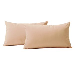 Kit x2 Funda para Cojin Almohada Tela 70x50 Beige-BANZAY