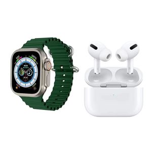 Reloj Inteligente Smart Watch S8 Ultra Color Verde + Audifonos Genericos