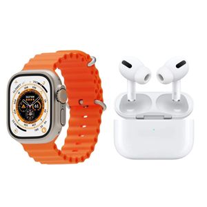 Reloj Inteligente Smart Watch S8 Ultra Color Naranja  + Audifonos Genericos