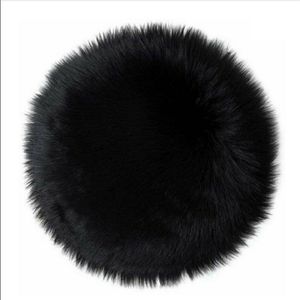 Tapete Antideslizante Peludo 100 cm Redondo Negro-BANZAY