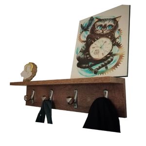 Perchero de Pared con Repisa 4 Ganchos - BANZAY