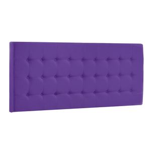 Cabecero Base Cama Semi Doble Cuadros Morado-BANZAY