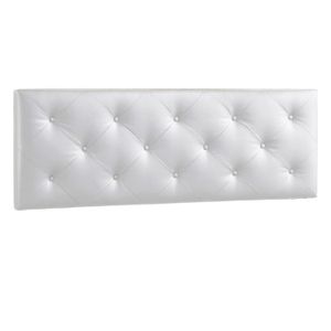 Cabecero Tapizado Base Cama Doble Rombos Blanco-BANZAY