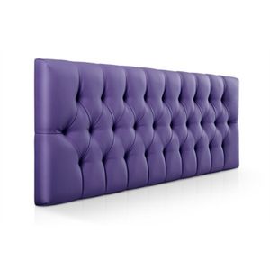 Cabecero Tapizado Base Cama Doble Rombos Violeta-BANZAY