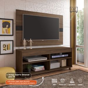 Panel Mueble de TV 42" Bertolini Incluye Soporte Color Marron con Negro