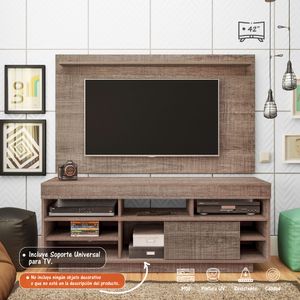 Panel Mueble de TV 42" Bertolini Incluye Soporte Color Marron