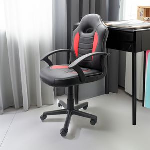 Silla Gamer 572 Oficina Escritorio Bertolini Color Negro y Rojo