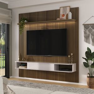 Panel Mueble TV 75" Belluno Color Pino Y Off White