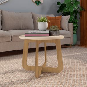 Mesa De Centro Jasmin Color Off White Y Roble