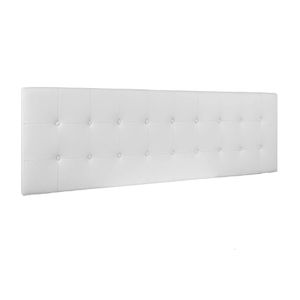 Cabecero Tapizado Base Cama King Cuadros Blanco-BANZAY