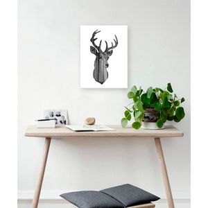 Cuadro Venado Bosque B&N - Interior P