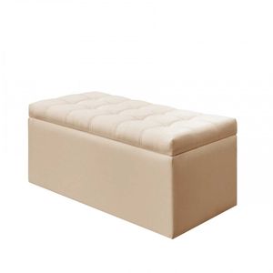 Puff Baúl Auxiliar Sintetico Beige-BANZAY