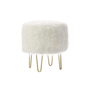 Silla Puff Tocador para Maquillaje Blanco-BANZAY