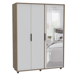 Armario con Espejo Kaia Miel Blanco