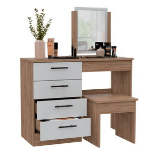 Mueble Tocador Kaia + Banca RTA Miel Blanco