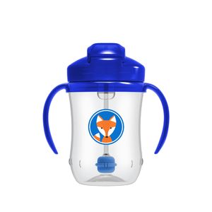 Vaso Antiderrame 9 Oz Azul Con Pitillo y Pesa Dr Brown's