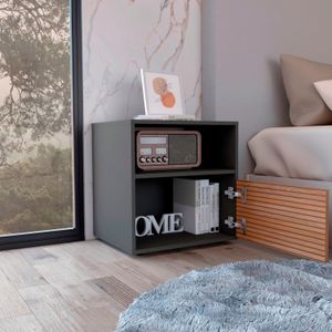 Mesa de noche Galanto 52 x 50 RTA Plomo Lenno