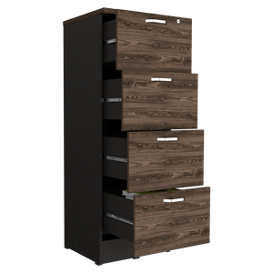 Archivador Home Office 4 Cajones 132X47 Alto RTA Wengue Coñac