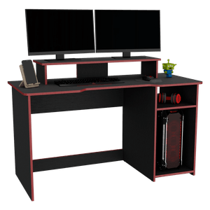 Escritorio Gamer Huni 90 X 136 RTA Wengue Rojo