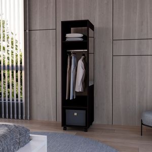 Closet Ropero Con Espejo Custer 160X40X48 RTA Wengue