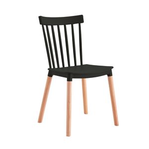 Set X6  Unidades Silla Comedor Negra Patas largas